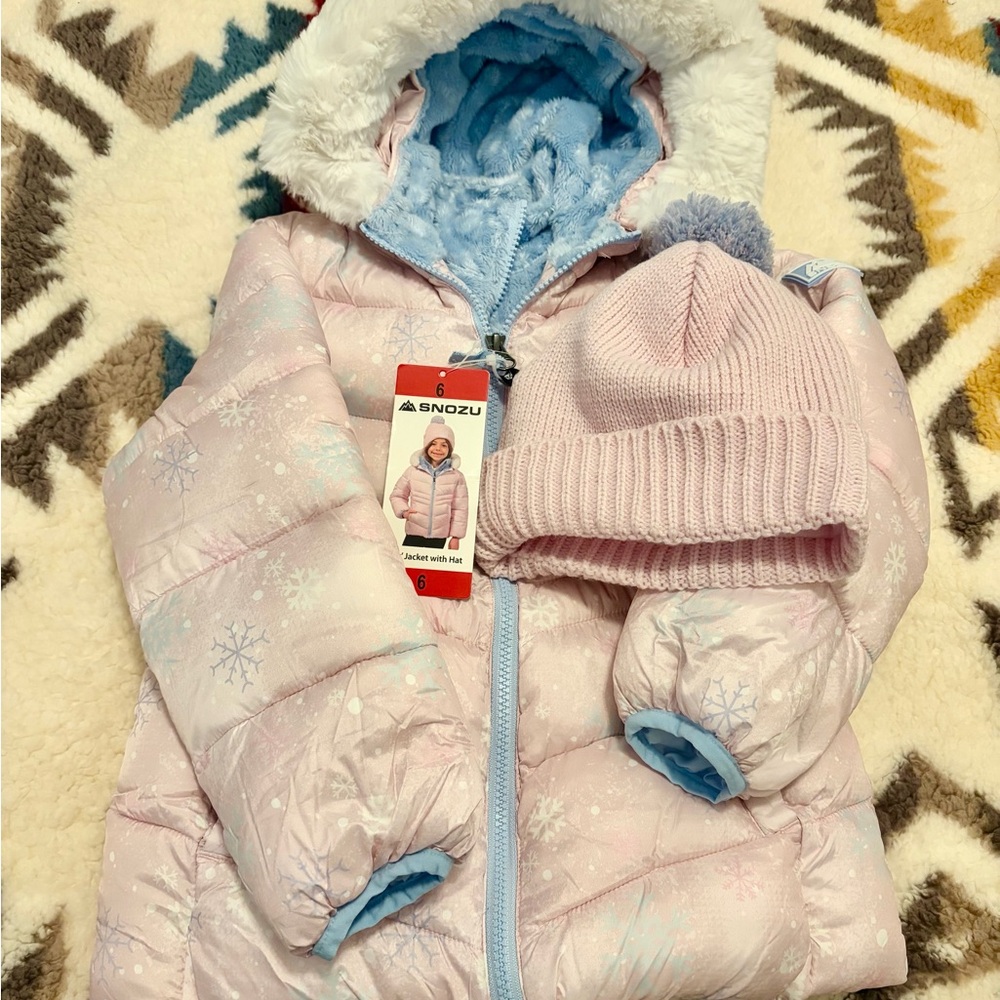 Snozu Kids' Jacket with Hat Pink Girl 6